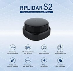 Slamtec RPLIDAR S2M1-R2 (S2) 360° DTOF Hassas Lidar | 30m, 32K, UART, 5V - Thumbnail