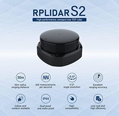 Slamtec RPLIDAR S2M1-R2 (S2) 360° DTOF Hassas Lidar | 30m, 32K, UART, 5V