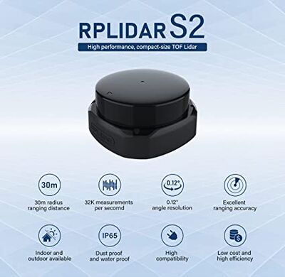 Slamtec RPLIDAR S2M1-E30 (S2E) 360° DTOF Lidar | 30m, 32K, Ethernet, 12V