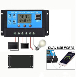 Solar Panel Akü Şarj Cihazı 10A 12/24V (Solar Charge Cotroller) - Thumbnail
