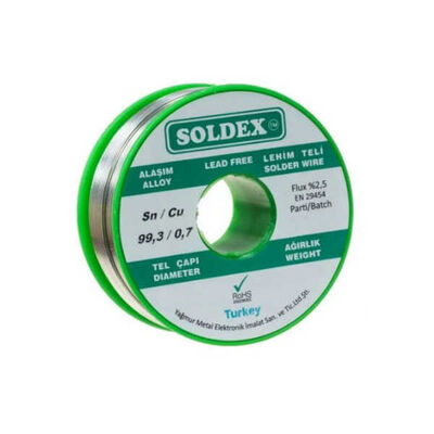 Soldex 0.5mm 200gr Kurşunsuz Lehim Teli - Sn99.3 Cu0.7 || 993052