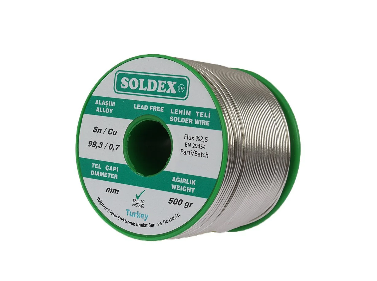 Soldex - Soldex 0.5mm 500gr Kurşunsuz Lehim Teli - Sn99.3 Cu0.7 || 993055