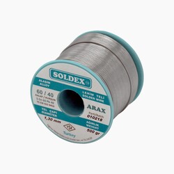Soldex - Soldex ARAX Lehim Teli 1.3mm 500Gr | Sn60 - Pb40 | 60A135 Soldex - Soldex ARAX Lehim Teli 1.3mm 500Gr | Sn60 - Pb40 | 60A135