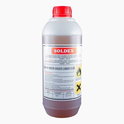 Soldex ASR-41 Reçineli (Rosin) Sıvı Flux - 1L, Kırmızı