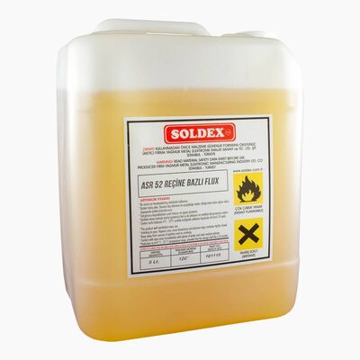 Soldex ASR-52 Reçineli (Rosin) Sıvı Flux - 1L, Sarı