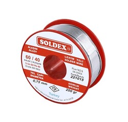 Soldex - Soldex Lehim Teli 0.75mm 200gr | Sn60 - Pb40 (60/40) | 600752 Soldex - Soldex Lehim Teli 0.75mm 200gr | Sn60 - Pb40 (60/40) | 600752