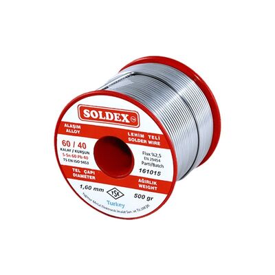 Soldex Lehim Teli 0.5mm 500Gr | Sn60 - Pb40 (60/40) | 600505