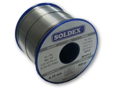 Soldex Lehim Teli 0.75mm 500Gr | Sn63 - Pb37 (63/37) | 630755