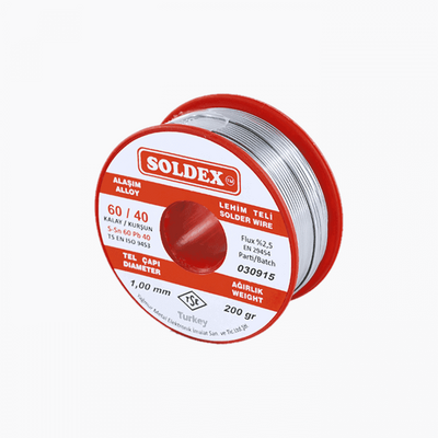 Soldex Lehim Teli 1mm 200Gr | Sn60 - Pb40 (60/40) | 601002