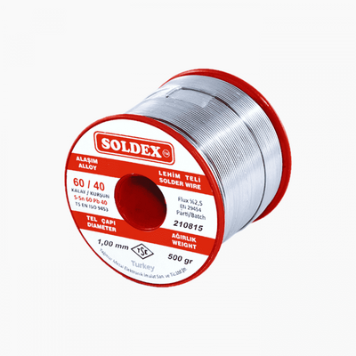 Soldex Lehim Teli 1mm 500gr | Sn60 - Pb40 (60/40) | 601005