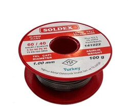 Soldex - Soldex Lehim Teli 1mm 100Gr | Sn60 - Pb40 (60/40) | 601001