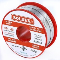 Soldex - Soldex Lehim Teli 1.6mm 200 Gr | Sn60 - Pb40 (60/40) | 601602
