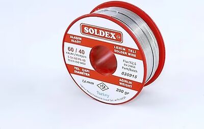 Soldex Lehim Teli 1.6mm 200 Gr | Sn60 - Pb40 (60/40) | 601602