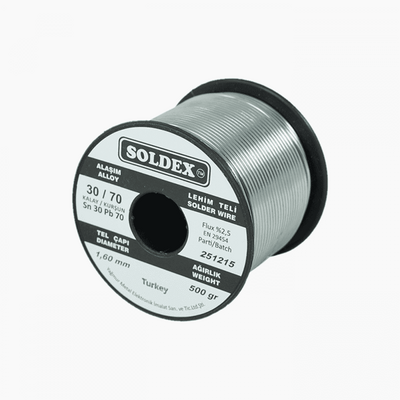 Soldex Lehim Teli 1.6mm 500Gr | Sn30 - Pb70 (30/70) | 301605
