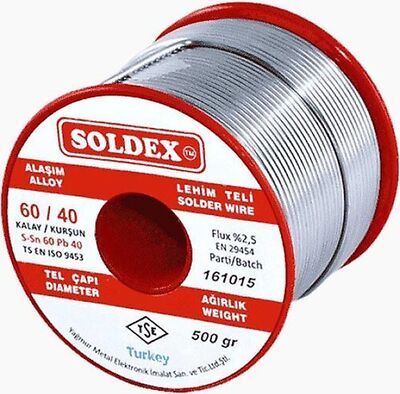 Soldex Lehim Teli 2mm 500Gr | Sn60 - Pb40 (60/40) | 602005