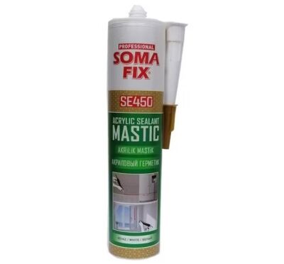 Somafix SE450 Silikonize Akrilik Mastik - 450g, Beyaz