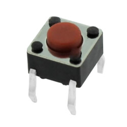 Çin - Tact Switch (Buton) 6x6, 4.3mm - THT - 250gf ( 4 Bacaklı ) - Connfly