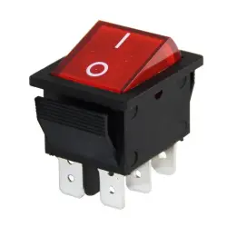 Çin - Tekli Anahtar (Rocker Switch) - Işıklı, Geniş, 6p Çin - Tekli Anahtar (Rocker Switch) - Işıklı, Geniş, 6p