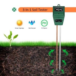Toprak Nem Asitlik ve Işık Şiddeti Ölçer - Ph Metre - Thumbnail