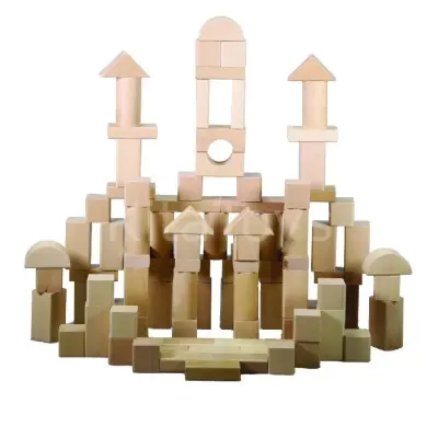 topTOYS Doğal Ahşap Bloklar - 100 Parça