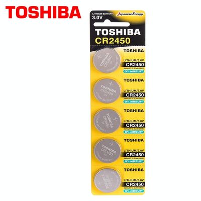 Toshiba CR2450 3V Lityum Hafıza (Düğme - Buton) Pili - DL2450, ECR2450, 5li