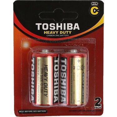 Toshiba Heavy Duty 1.5V, R14, ( C Size, Orta Boy ), Çinko Karbon, 2li