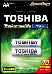 Toshiba - Toshiba Şarj Edilebilir (Şarjlı) AA Kalem Pil - 2600mAh, 1.2V, NiMH, 2li Toshiba - Toshiba Şarj Edilebilir (Şarjlı) AA Kalem Pil - 2600mAh, 1.2V, NiMH, 2li