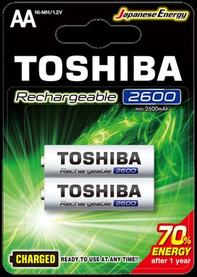 Toshiba Şarj Edilebilir (Şarjlı) AA Kalem Pil - 2600mAh, 1.2V, NiMH, 2li