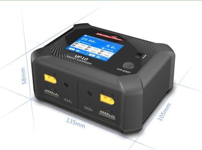 UP10 Dual 1-6S LiPo - LiHV Balanslı LCD Ekranlı Pil Şarj Cihazı (Smart Charger)