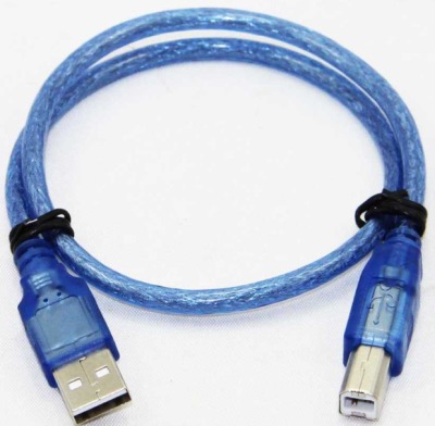USB Kablo - A'dan B'ye 30cm Mavi (Arduino Kablosu)