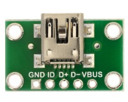 Pololu USB Mini-B Konektör Breakout Kartı PL-2593 - Thumbnail