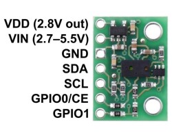 Pololu VL6180X Voltaj Regülatörlü ToF Uzaklık Sensörü - 60cm max PL-2489 - Thumbnail
