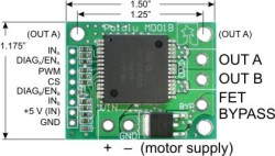 Pololu VNH2SP30 Tek Kanal DC Motor Sürücü Kartı 14A 16V PL-706 - Thumbnail