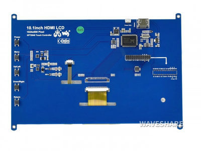Waveshare 10.1 inç Rezistif HDMI LCD - 1024×600, HDMI, IPS, 11870