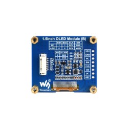 Waveshare 1.5 İnç OLED Ekran - SPI/I2C, 128x128, Siya üzerine Beyaz, 25093 - Thumbnail