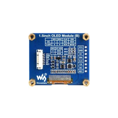 Waveshare 1.5 İnç OLED Ekran - SPI/I2C, 128x128, Siya üzerine Beyaz, 25093