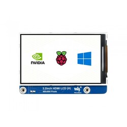 Waveshare - 3.2Inch HDMI IPS LCD Ekran (H), 480×800, Parlaklık Ayarlı, No Touch, 20755