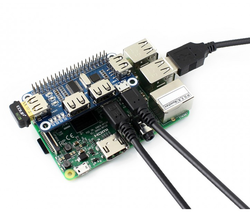 Waveshare 4 Portlu USB HUB HAT( Raspberry Pi için ) - Thumbnail