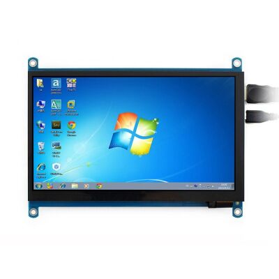 Waveshare 7 inç Kapasitif Dokunmatik LCD (H), 1024×600, HDMI, IPS, 14628