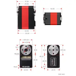 Waveshare CF35-12 35kg Dual Şaft Enkoderli Servo Motor - 360°, TTL - Thumbnail