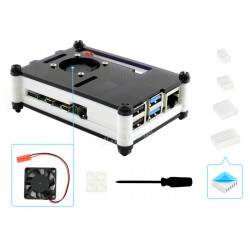 Waveshare Fanlı Akrilik Muhafaza Kutusu (Raspberry Pi 4 Uyumlu ) - 16931 - Thumbnail