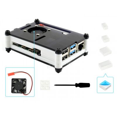Waveshare Fanlı Akrilik Muhafaza Kutusu (Raspberry Pi 4 Uyumlu ) - 16931
