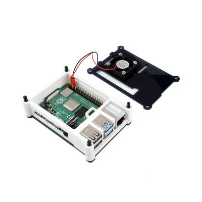 Waveshare Fanlı Akrilik Muhafaza Kutusu (Raspberry Pi 4 Uyumlu ) - 16931