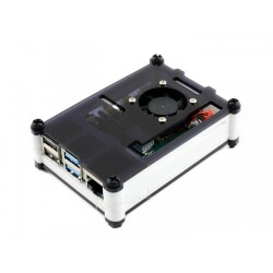Waveshare - Waveshare Fanlı Akrilik Muhafaza Kutusu (Raspberry Pi 4 Uyumlu ) - 16931