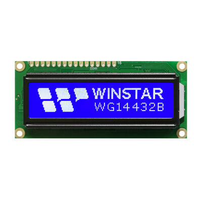 Winstar 144x32 Grafik LCD - 2.44 inç, STN Negatif, Mavi üzerine Beyaz, 5V