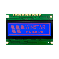 Winstar 160x32 Grafik LCD - 2.87 inç, STN Negatif, Mavi üzerine Beyaz, 5V - Thumbnail