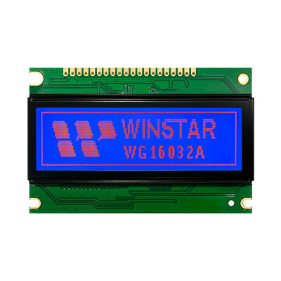 Winstar 160x32 Grafik LCD - 2.87 inç, STN Negatif, Mavi üzerine Beyaz, 5V
