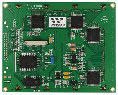Winstar 160x128 Grafik LCD Ekran - 4.84 inç, STN Negatif, Mavi üzerine Beyaz, 5V