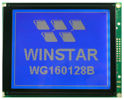 Winstar 160x128 Grafik LCD Ekran - 4.84 inç, STN Negatif, Mavi üzerine Beyaz, 5V