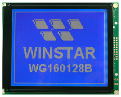 Winstar - Winstar 160x128 Grafik LCD Ekran - 4.84 inç, STN Negatif, Mavi üzerine Beyaz, 5V